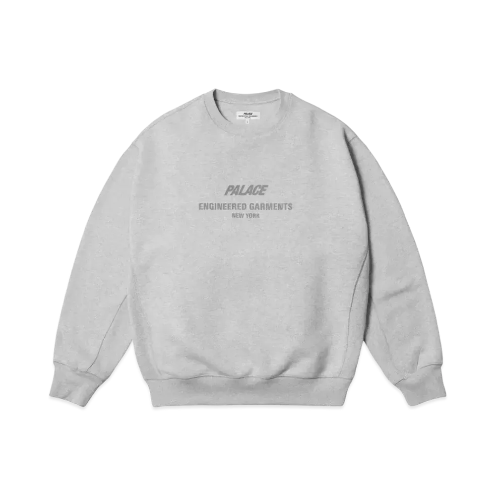 PALACE x ENGINEERED GARMENTS Crew "Grey Marl"