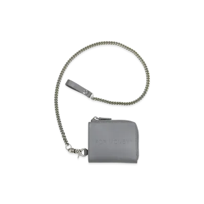 OFF-WHITE Debossed Quote Chain Wallet "Charcoal"
