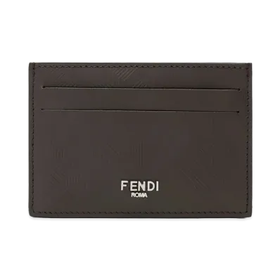 FENDI Slim Shadow Card Holder "Brown"