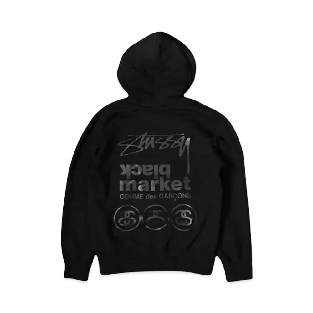 COMME des GARCONS BLACKMARKET STÜSSY HOODIE "Black"