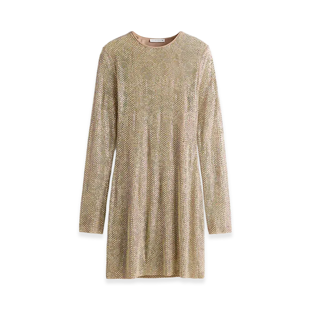 H&M x Stella McCartney Women's Embellished Lace Mini Dress "Beige"