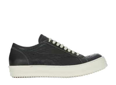 Rick Owens SS26 Vintage Sneaks Linus Lamb Leather And Python "Black/Milk"