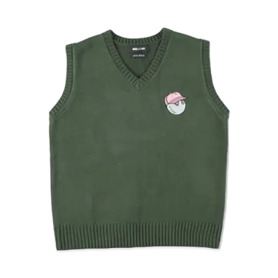 WIND AND SEA x Malbon Golf Knit Vest "Green"