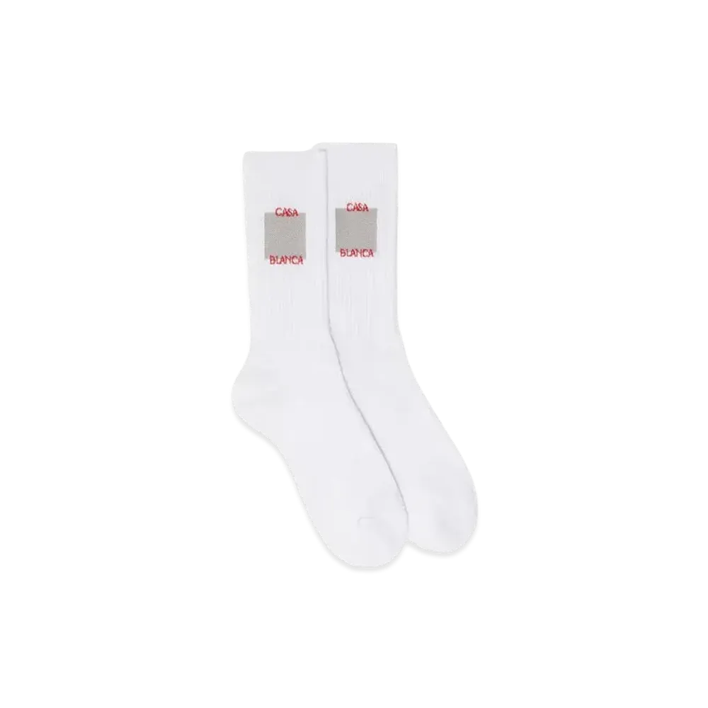 Casablanca Grey Casa Logo Socks "White"