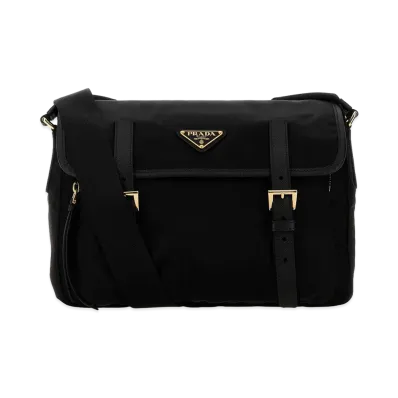 PRADA Women's Canvas Crossbody Bag "Black"
