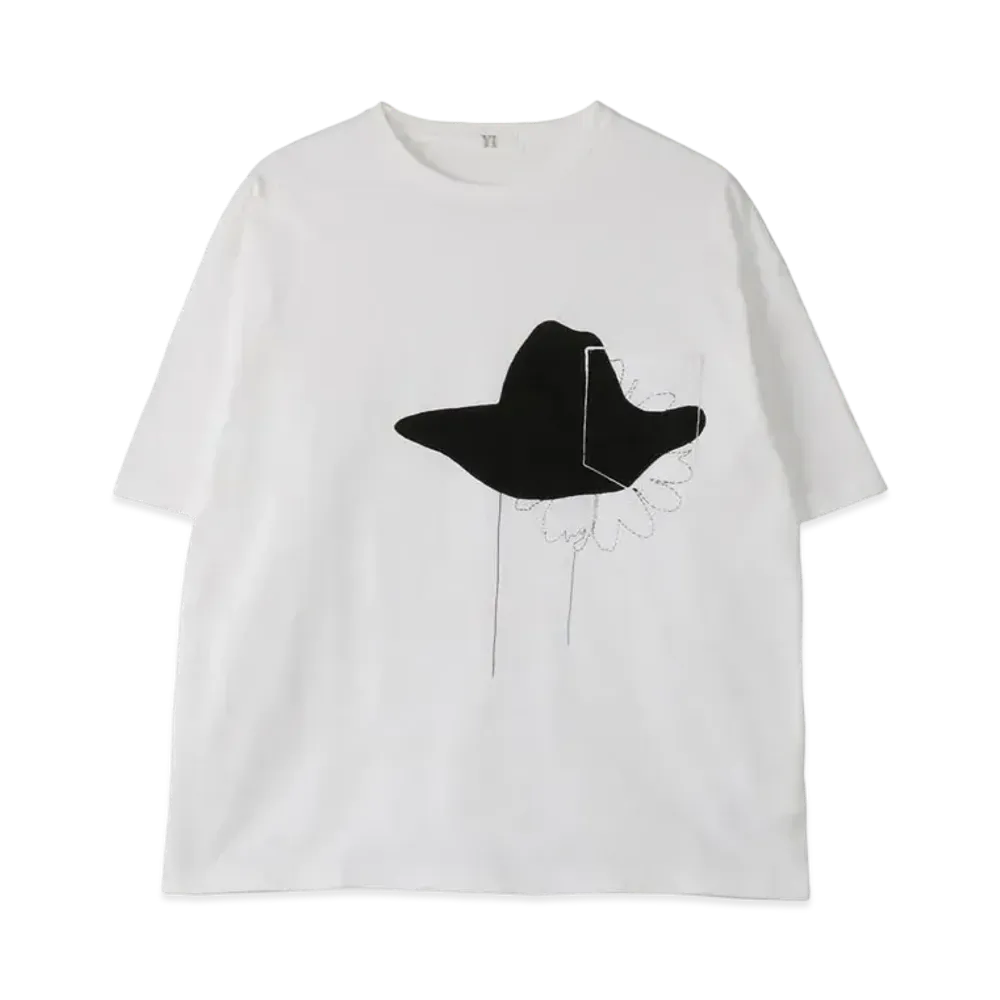 Yohji Yamamoto Y's -ONLINE EXCLUSIVE- Y's FLOWER T-SHIRT "White"