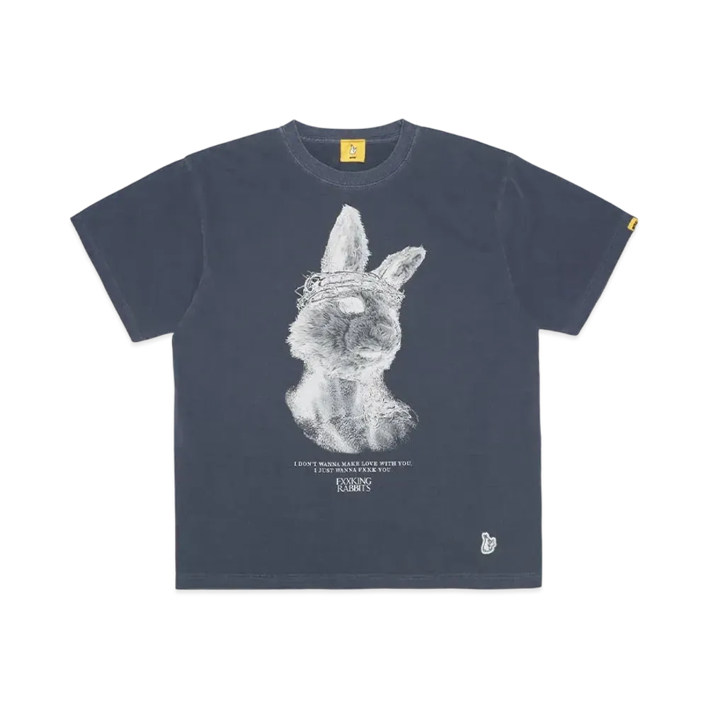 FR2 Rabbit Jesus Garment Dye T-shirt "Navy"