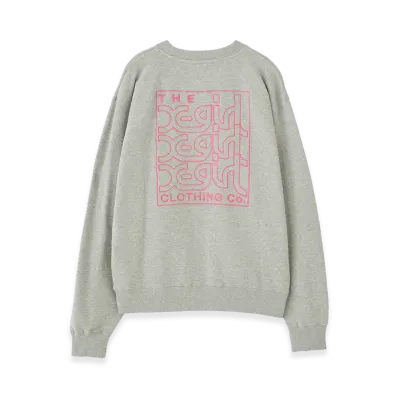 X-Girl Women's Neon Box Embroidered Logo Sweat Top "Ash"