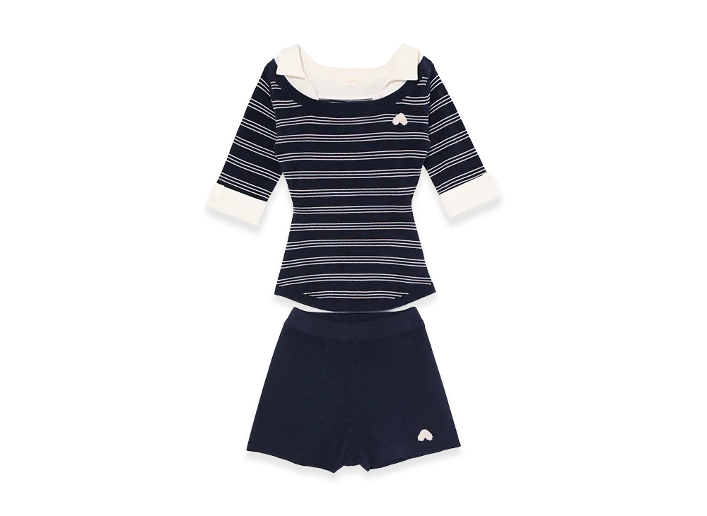 ANDMARY Women's Bibi Border Set Up "Navy"