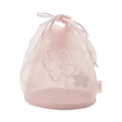 GELATO PIQUE Spring Sakura Embroidery Organza Drawstring Bag Pouch "Pink"
