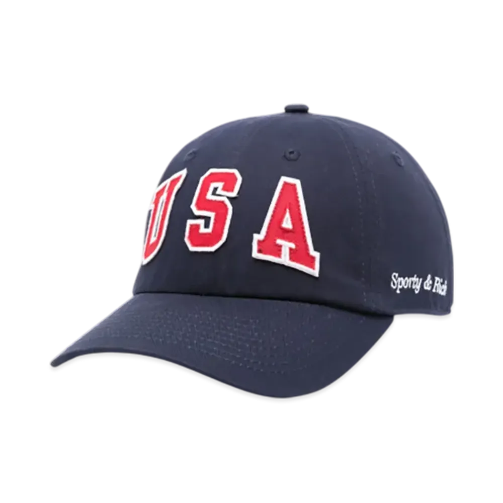 Sporty&Rich USA Patch Cap "Navy"