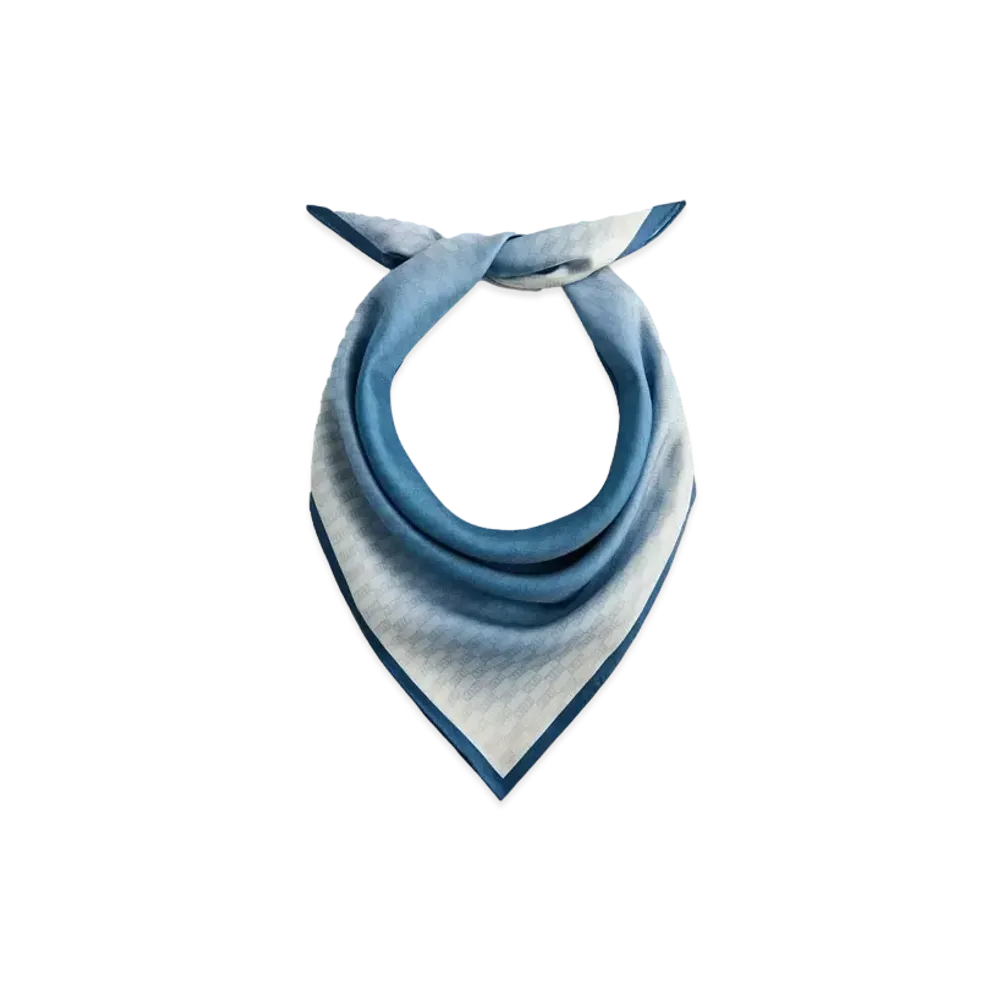 Kith Monogram Ombre Printed Silk Scarf "Indigo"