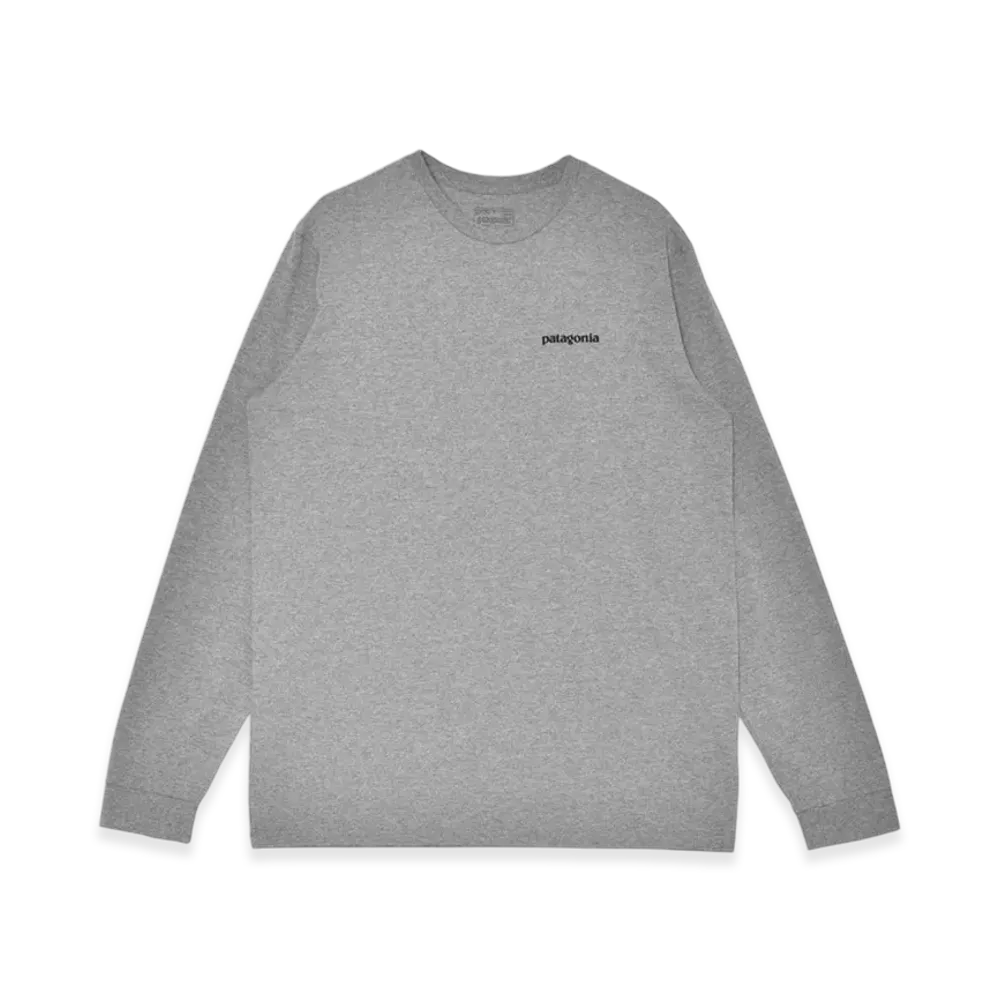Patagonia Long-Sleeved P-6 Logo Responsibili T-Shirt "Gray Heather"