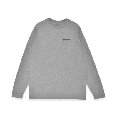 Patagonia Long-Sleeved P-6 Logo Responsibili T-Shirt "Gray Heather"