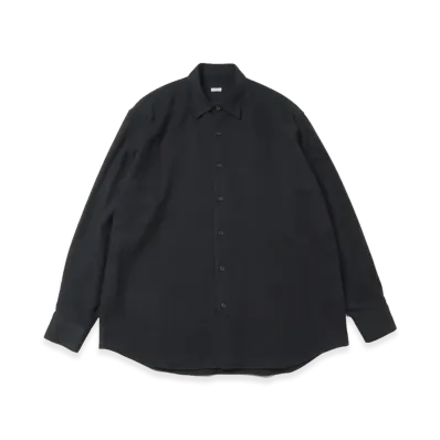 A.PRESSE Wool Regular Collar Shirt "Black"