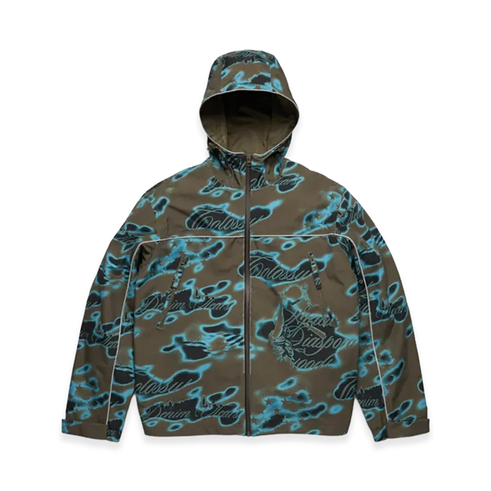 DENIM TEARS Cloud Camo Taped Seam Shell Jacket "Green"
