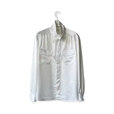 FUMIKA UCHIDA Geometric Pattern High-neck Shirt "White"