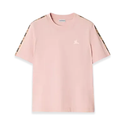 Burberry Check Trim Cotton T-shirt "Bouquet"