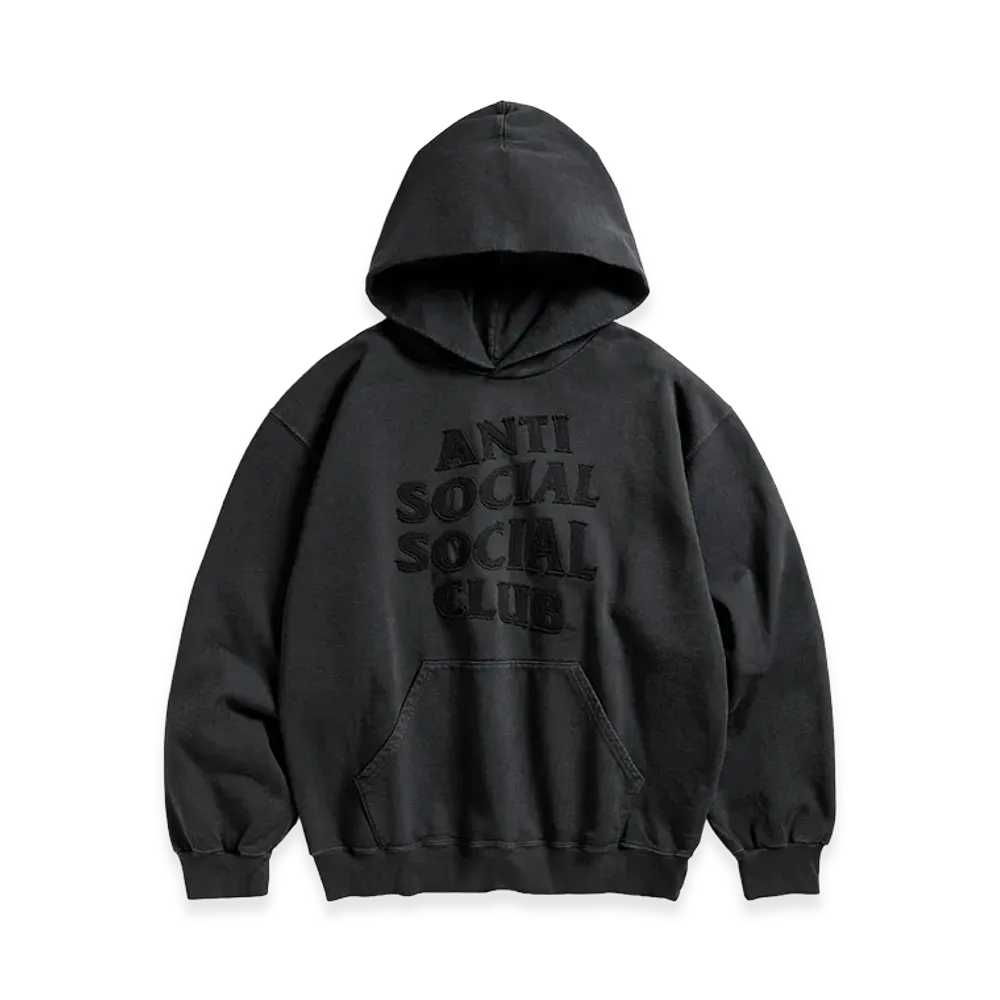 ANTI SOCIAL SOCIAL CLUB Toned Down Applique Hoodie "Faded Black"