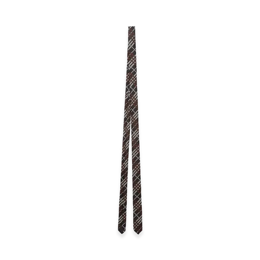 Burberry Skinny Check Silk Tie "Sandstone Beige"