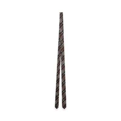 Burberry Skinny Check Silk Tie "Sandstone Beige"
