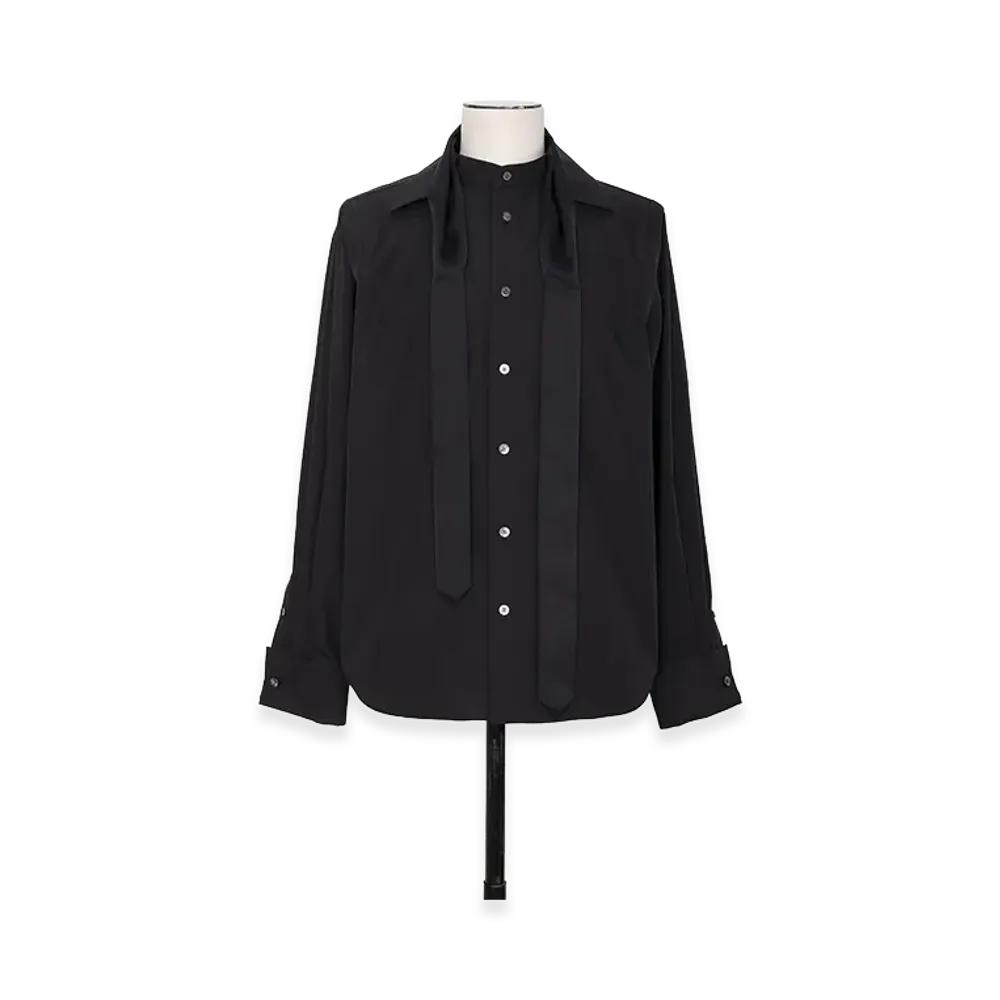sacai Poplin Shirt (with Satin Tie) "Black"