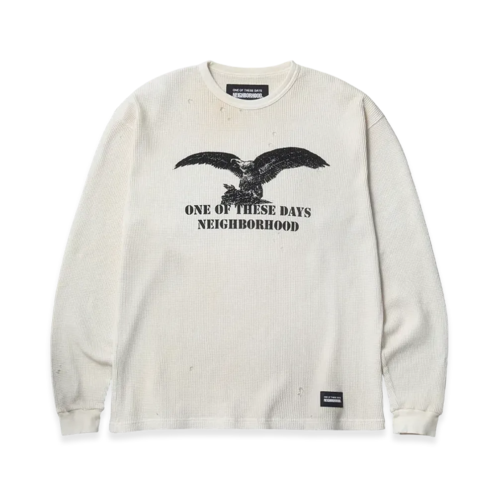 NEIGHBORHOOD x One Of These Days Waffle Fabric Crewneck LS "White"