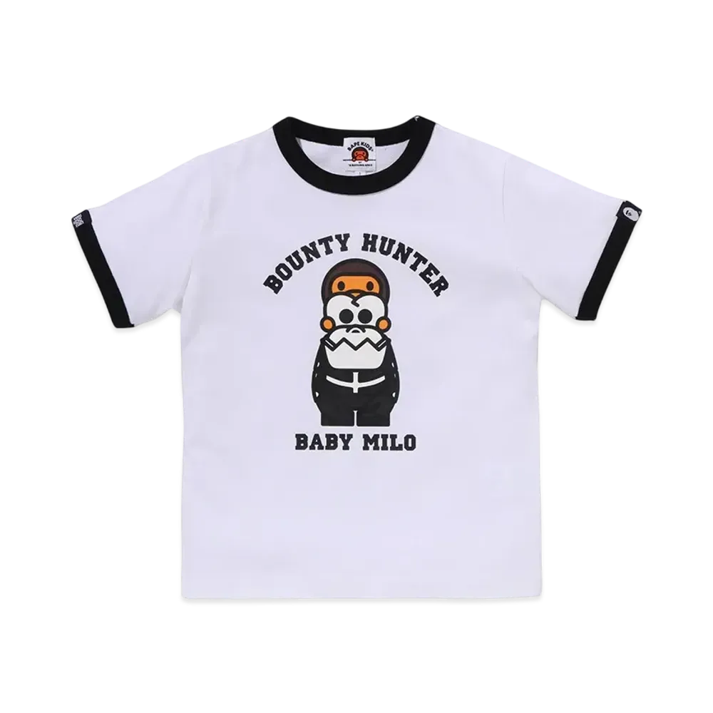A BATHING APE x Bounty Hunter Baby Milo Ringer Tee "White"