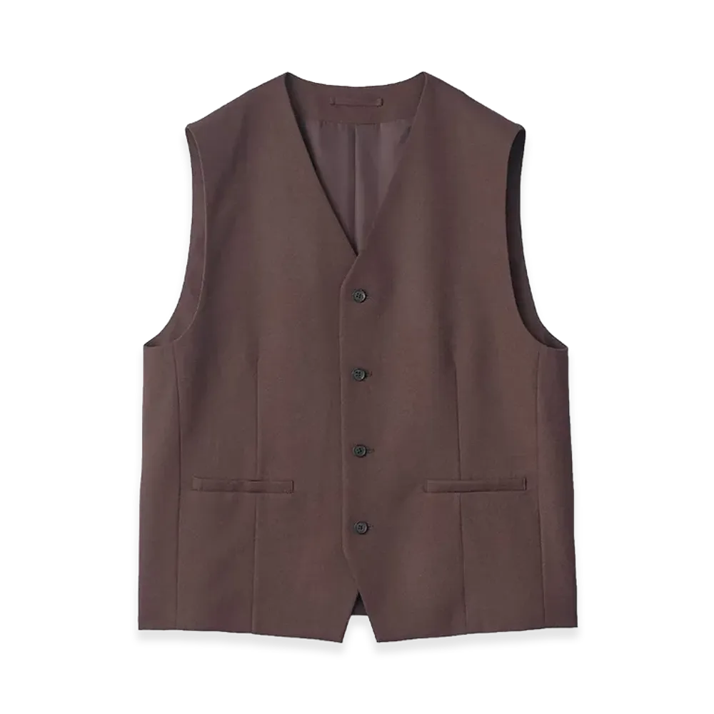 ssstein Wool Gabardine Belted Vest "Military Khaki"