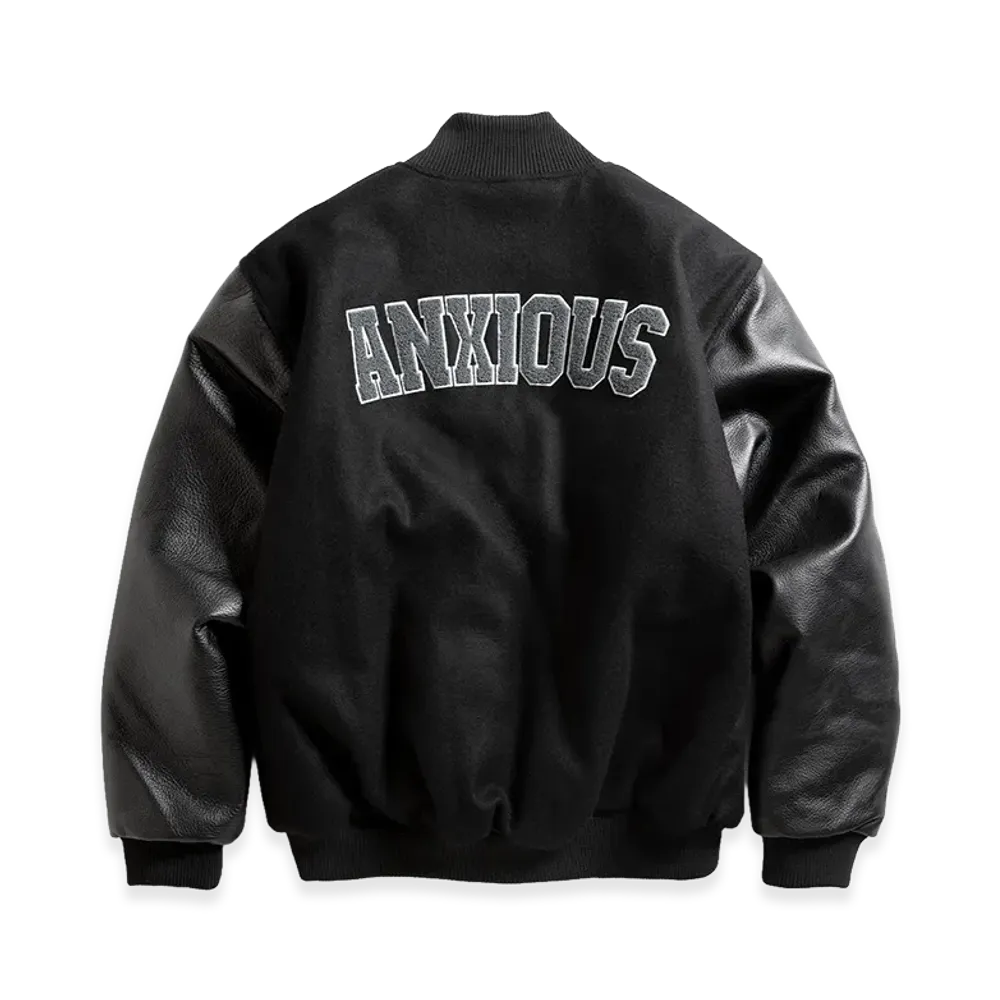 ANTI SOCIAL SOCIAL CLUB Team Anxious Varsity Jacket "Black"