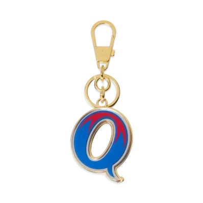 GUCCI Letter Q Plexiglas Keychain "Bright Blue/Red"