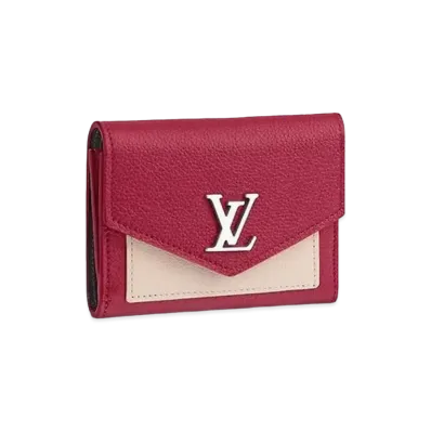 Louis Vuitton Mylockme Compact Wallet "Lie De Vin Etan Creme"