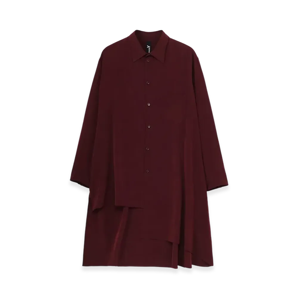 Ground Y Crepe De Chine Asymmetry Shirt "Bordeaux"