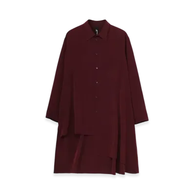 Ground Y Crepe De Chine Asymmetry Shirt "Bordeaux"