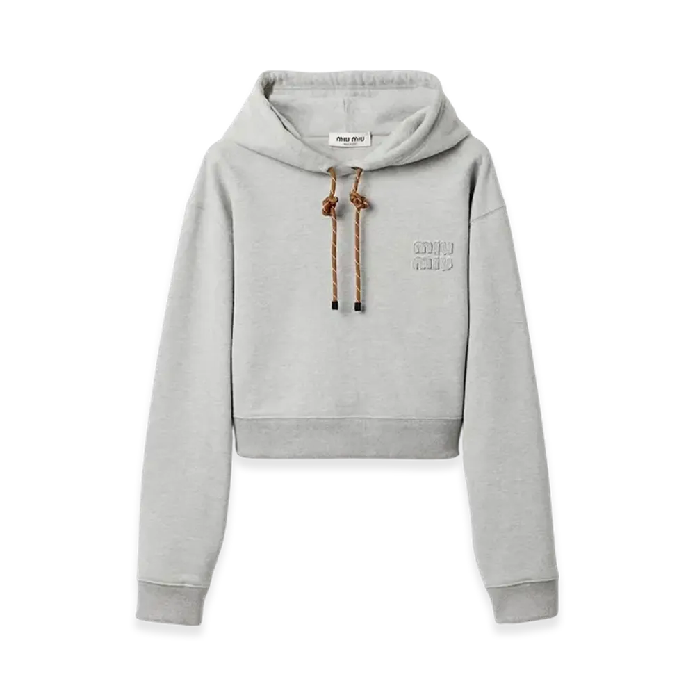 MIU MIU Women's Cotton Fleece Sweatshirt "Grey"