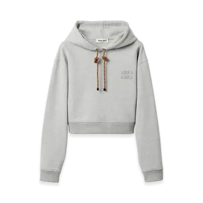 MIU MIU Women's Cotton Fleece Sweatshirt "Grey"