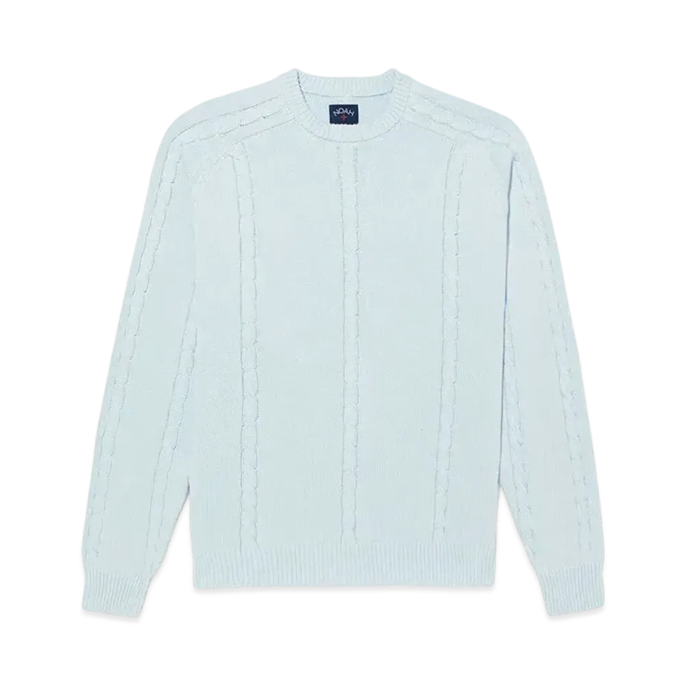 Noah Cable Cotton Sweater "Light Blue"