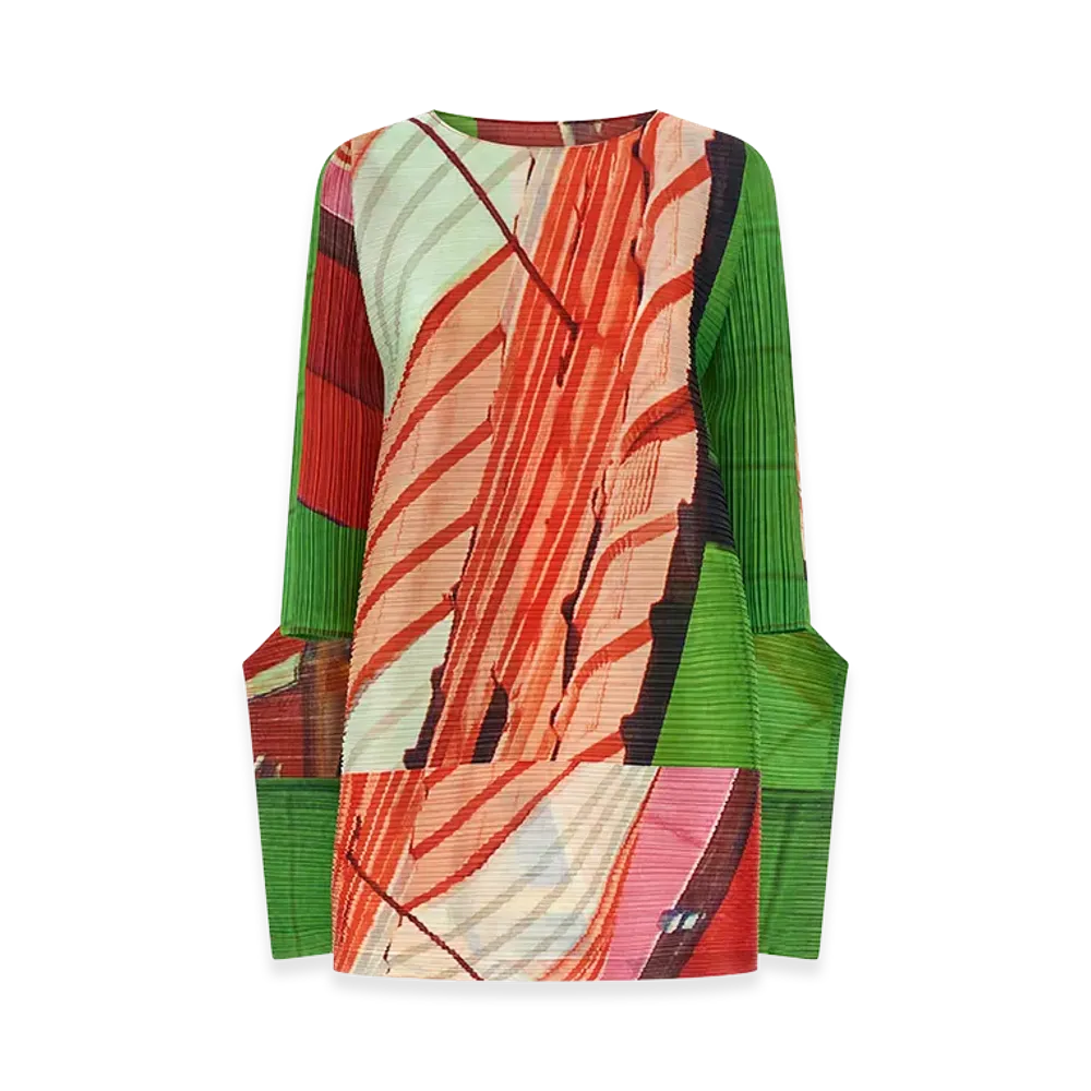 PLEATS PLEASE ISSEY MIYAKE Women's City Collage Dress "Multicolor"