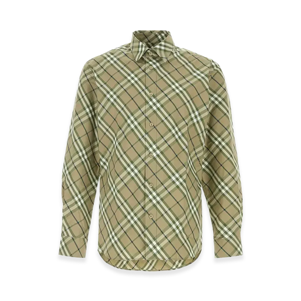 Burberry Embroidered Poplin Shirt "Checked"