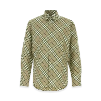 Burberry Embroidered Poplin Shirt "Checked"
