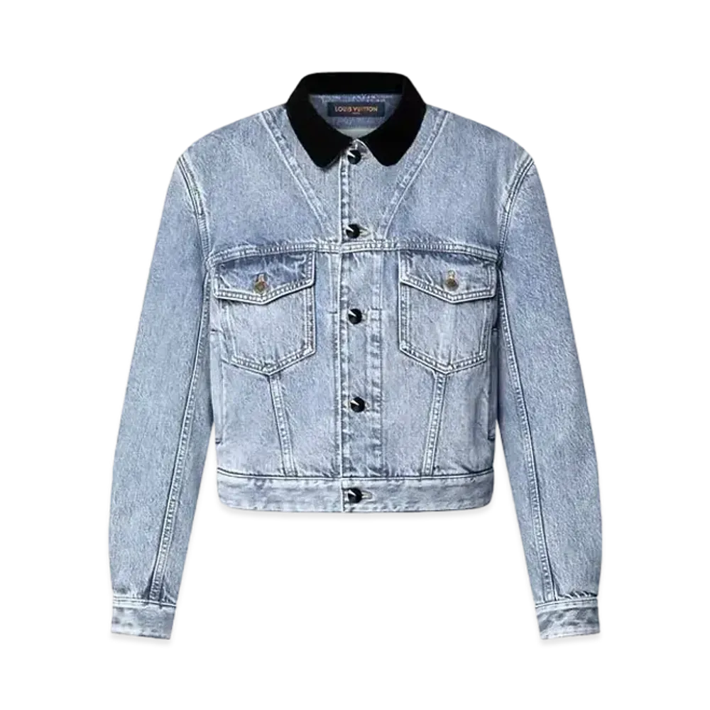 Louis Vuitton Velvet Accent Denim Jacket "Blue"