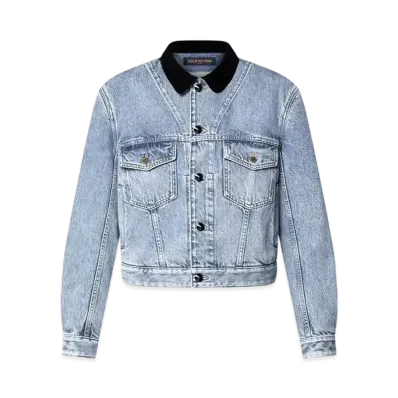 Louis Vuitton Velvet Accent Denim Jacket "Blue"