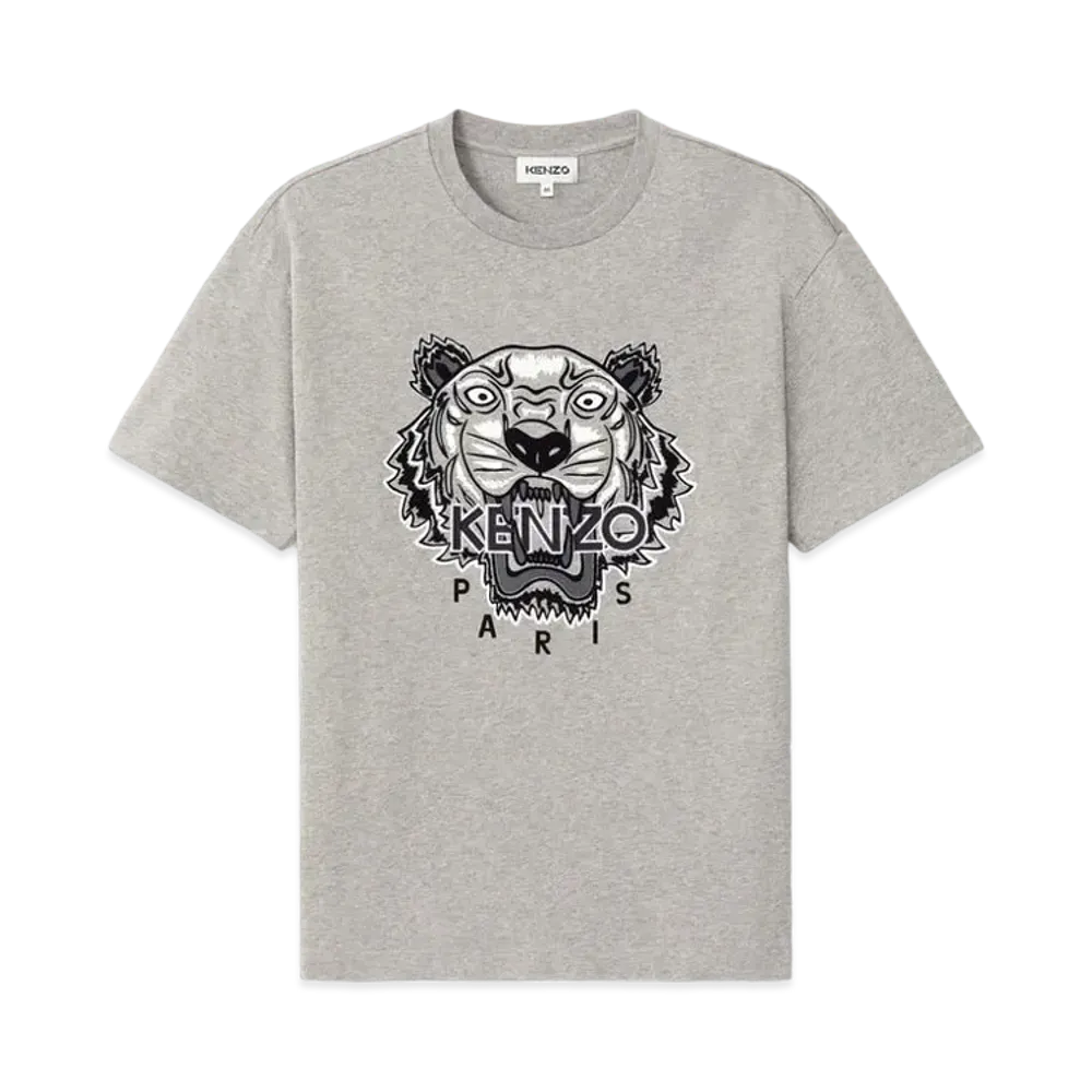 KENZO Oversized T-shirt tiger Tigre Embroidered "Pearl Grey"