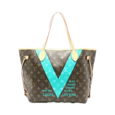 Louis Vuitton Neverfull MM Monogram V "Turquoise"