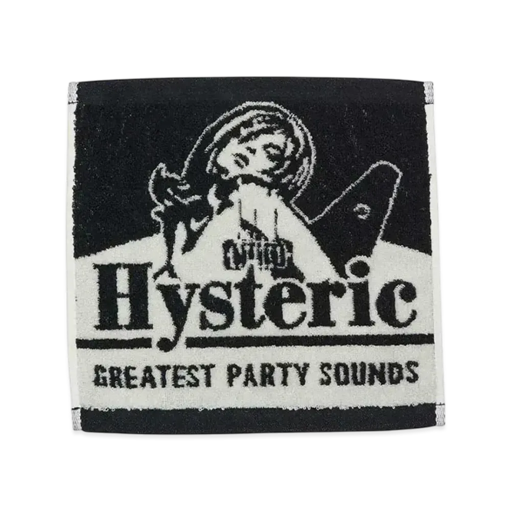 HYSTERIC GLAMOUR Guitar Girl Towel Handkerchief "Black"