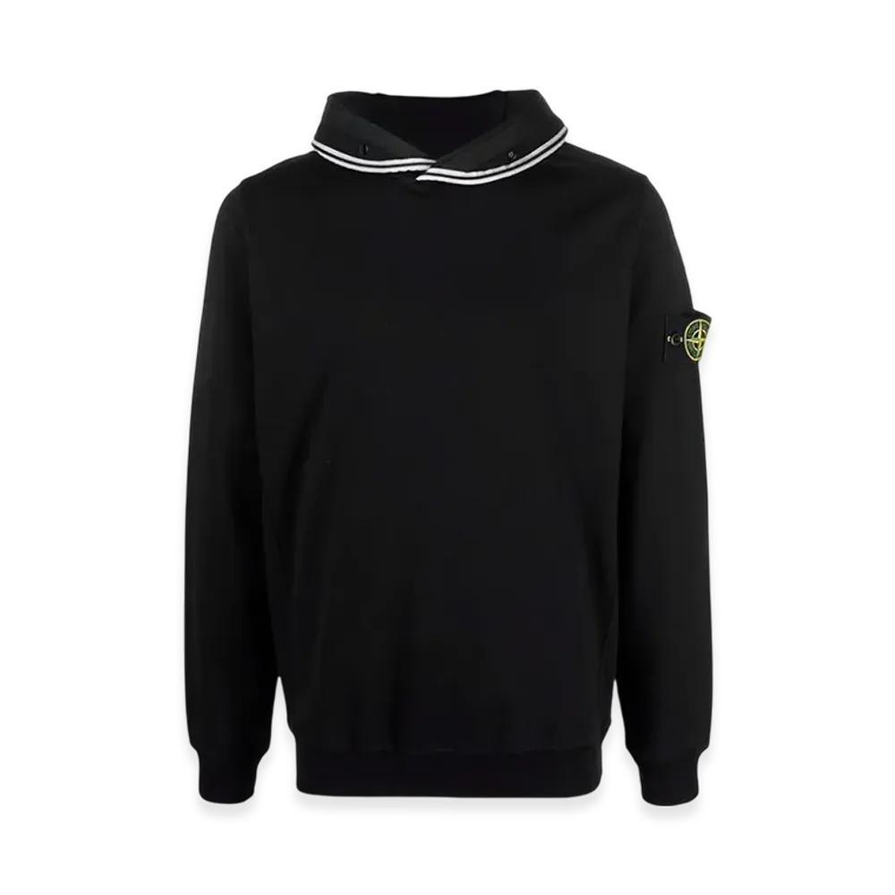 Stone Island 62852 Garment Dyed Cotton Stretch Fleece Hooded Sweatshirt - 22SS "Black"
