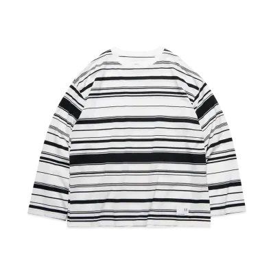 uniform experiment Border Loose L/S Tee "White/Black"
