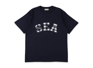 WIND AND SEA Plaid Logo S/S Tee "Navy"
