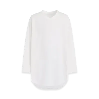 Ground Y Cotton Jersey Hem Round Jumbo T-Shirt Long Sleeves "White"