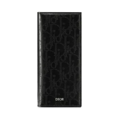 Dior Vertical Long Wallet Dior Oblique Galaxy Calfskin "Black"